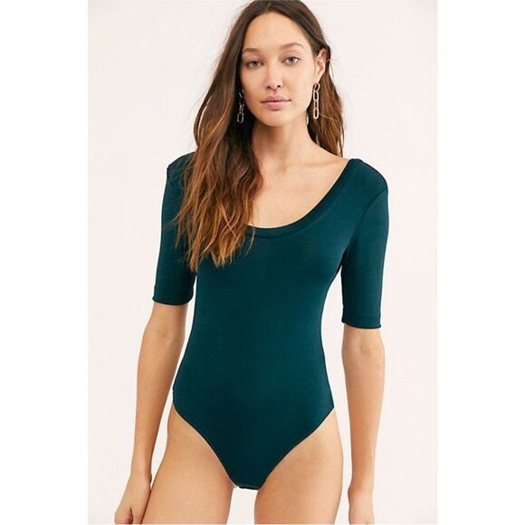 FP | Intimately Slinky Tee Bodysuit in Pine Size S - Picture 1 of 9